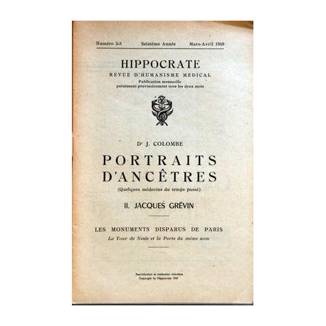 Hippocrate N°2-3 : Portraits d'ancêtres - 2. Jacques Grévin