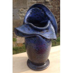 Très beau vase 24 cm plissé "Villedieu"