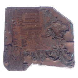 Ancienne plaque d'imprimerie en cuivre signée H.Paillard