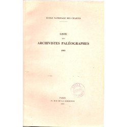 Liste des archivistes paléographes