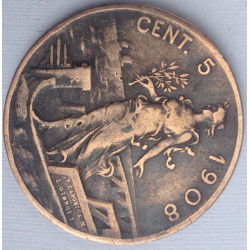 Italie -5 Cent VITTORIO EMANUELE III- 1908