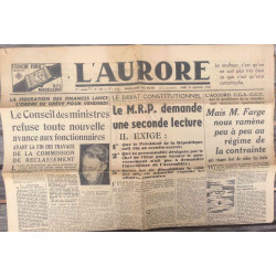 Journal l'Aurore N°653 - jeudi 19 Septembre 1946