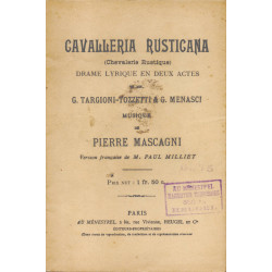 Cavalleria rusticana ( chevalerie rustique) drame lyrique en deux...