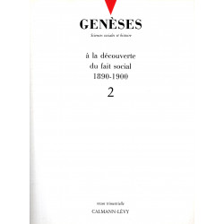 Genèses numéro 2. a la découverte du fait social 1890 - 1900
