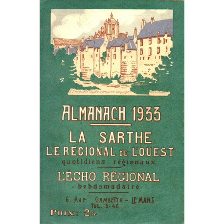 Amlanach 1933 La Sarthe Le régional de l'Ouest