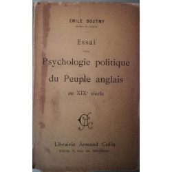 Essai d'une psychologie politique du peuple anglais ai XIXe siècle