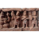 Très joli panneau sculpté sur bois - scène religieuse indienne