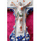 Ancien Christ en croix - céramique Quimper probable