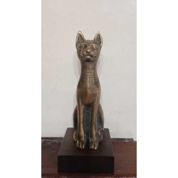 Sculpture chat égyptien en bronze massif