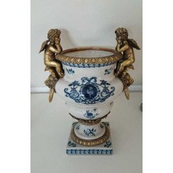 Somptueux vase en céramique de Toussicourt monté sur bronze